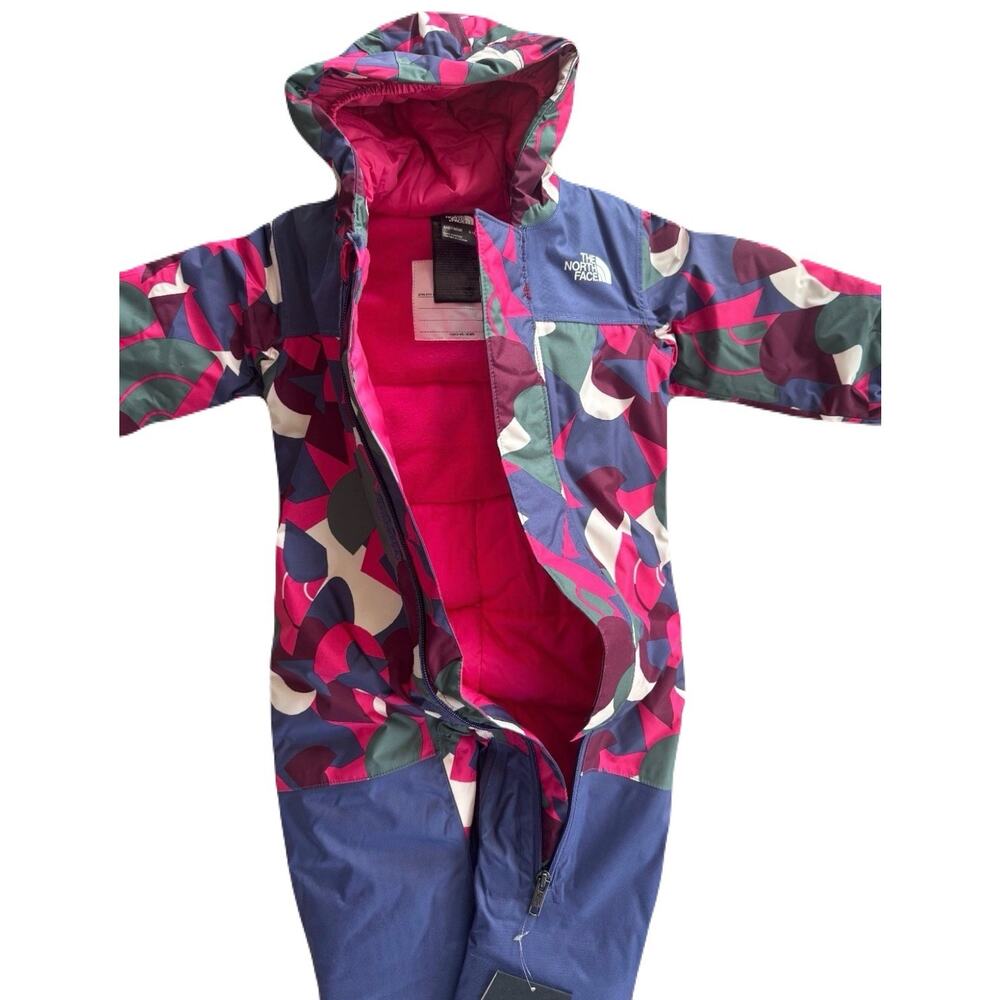 North Face Baby 12m Freedom Insulated Snow Suit NWT Pink One Piece Snowsuit - Picture 2 of 5